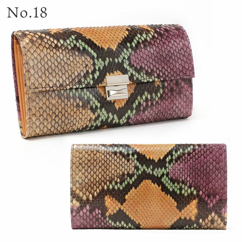 単品＿マルタ＿三段錠＿ギャルソン＿パイソンレザー＿NO.18