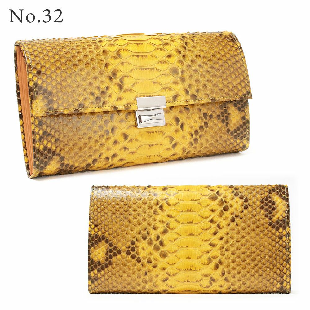 単品＿マルタ＿三段錠＿ギャルソン＿パイソンレザー＿NO.32