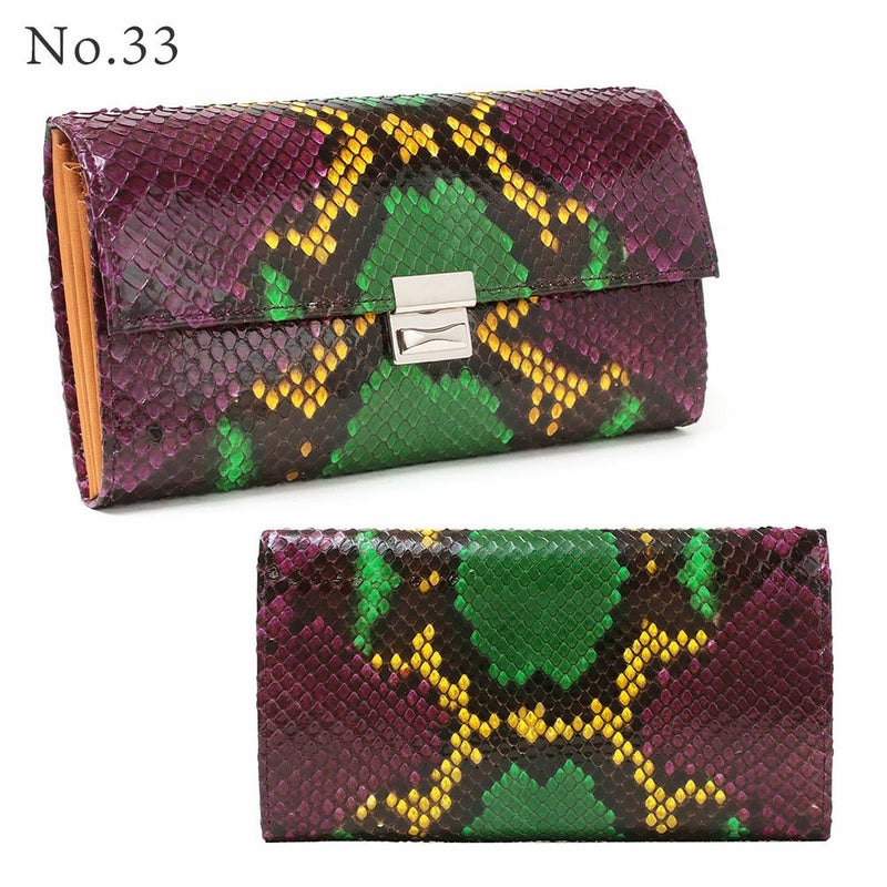 単品＿マルタ＿三段錠＿ギャルソン＿パイソンレザー＿NO.33