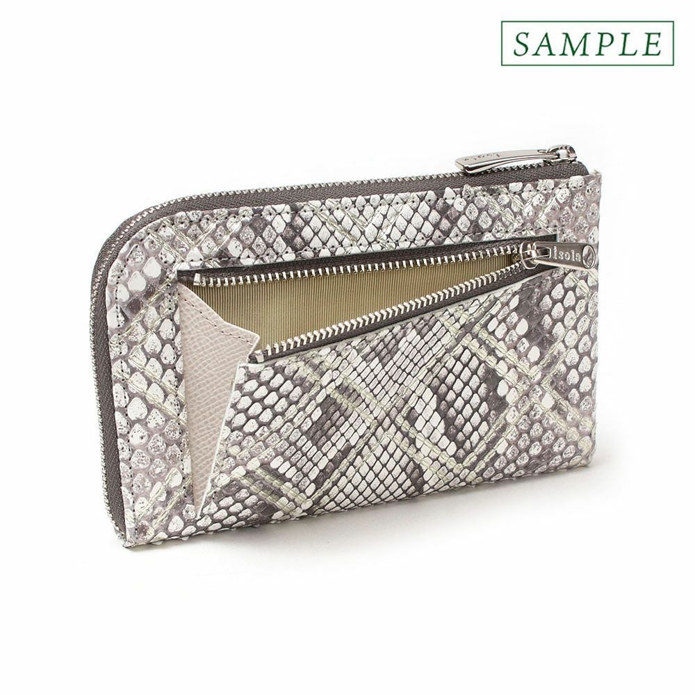 単品＿ミコノス＿L字ファスナー中＿コンパクト財布＿パイソン＿蛇＿背面ファスナー