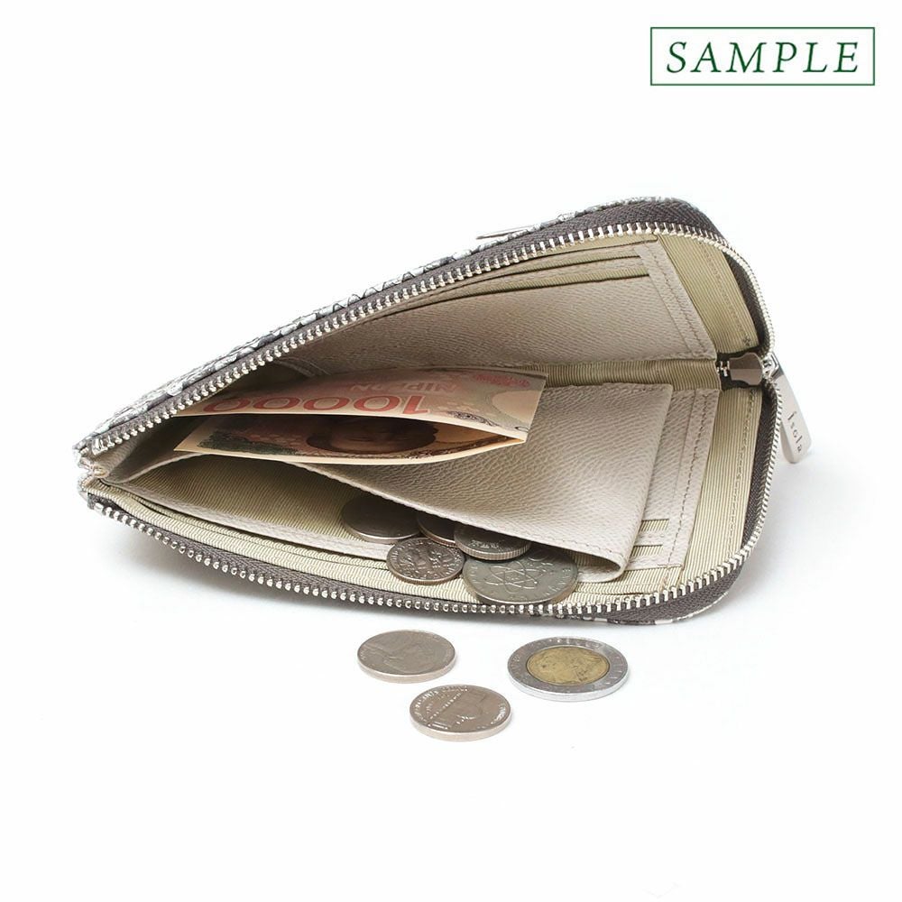 単品＿ミコノス＿L字ファスナー中＿コンパクト財布＿パイソン＿蛇＿中身