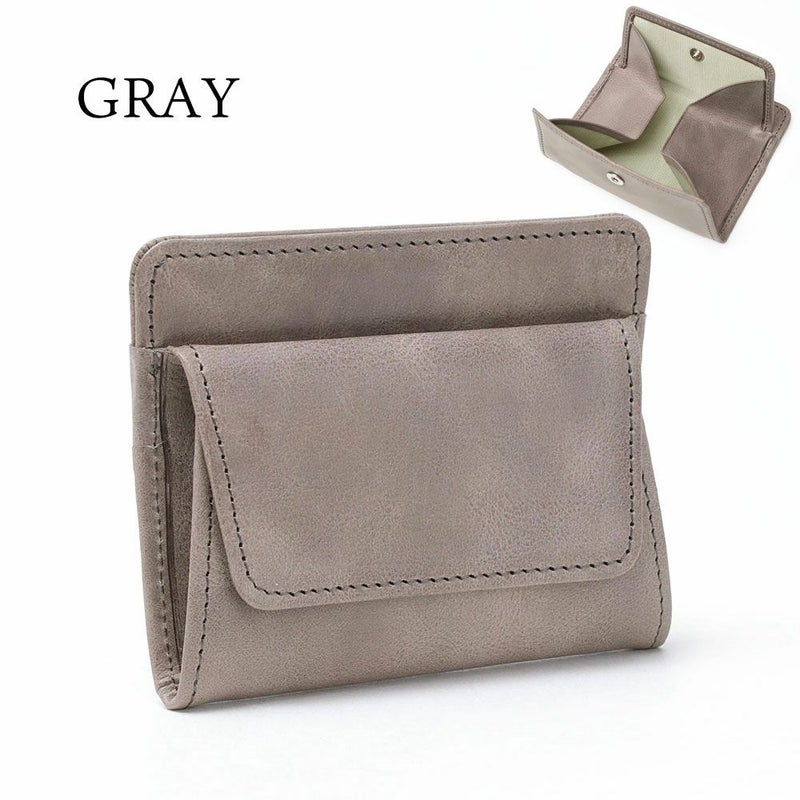 ホワイトワックス＿イスキア＿コンパクト財布＿ミニ財布＿アイソラ＿グレー