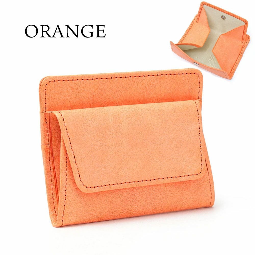ホワイトワックス＿イスキア＿コンパクト財布＿ミニ財布＿アイソラ＿オレンジ