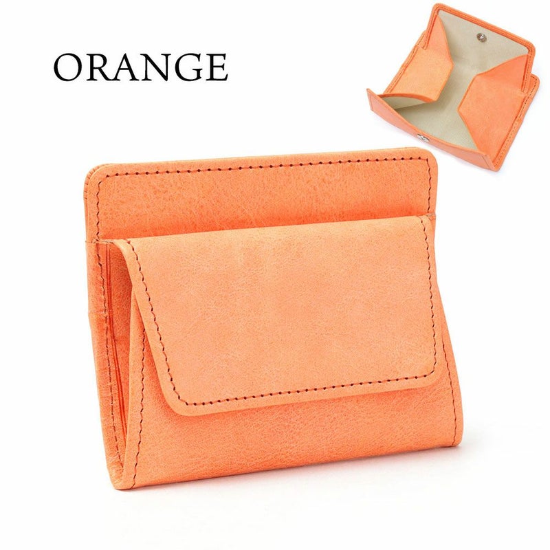ホワイトワックス＿イスキア＿コンパクト財布＿ミニ財布＿アイソラ＿オレンジ