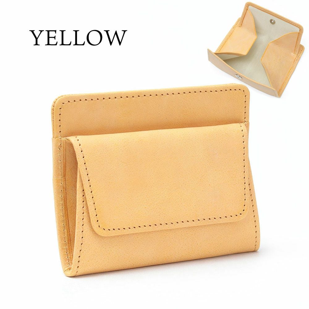 ホワイトワックス＿イスキア＿コンパクト財布＿ミニ財布＿アイソラ＿イエロー