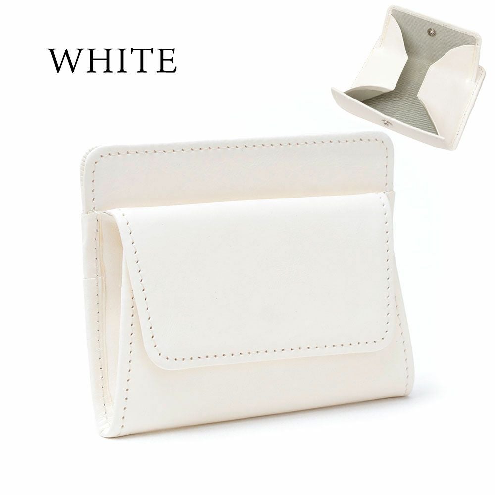 ホワイトワックス＿イスキア＿コンパクト財布＿ミニ財布＿アイソラ＿ホワイト